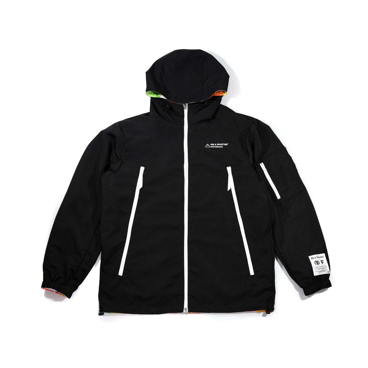 40s & Shorties - Water resistant Reversible water color jacket , multi / black