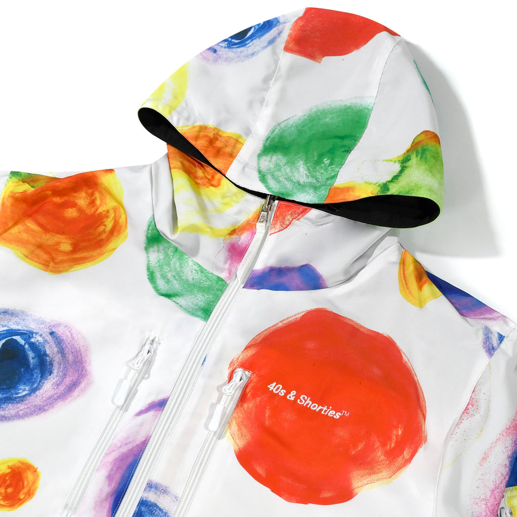 40s & Shorties - Water resistant Reversible water color jacket , multi / black