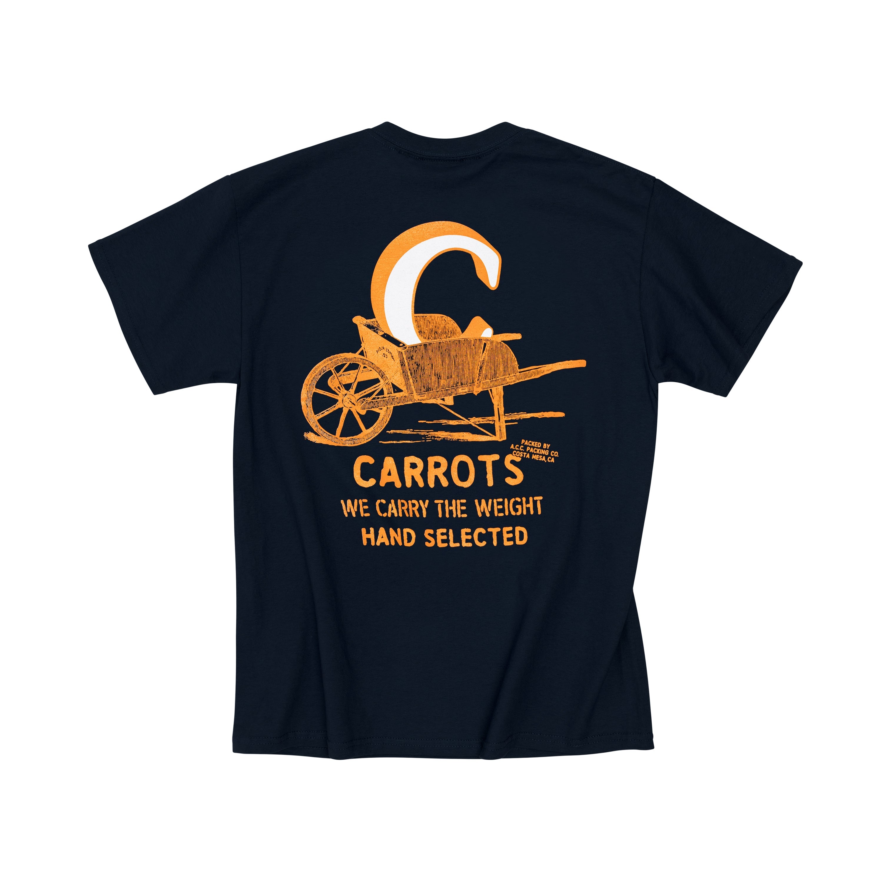Carrots ; Wheelbarrow tee nvy