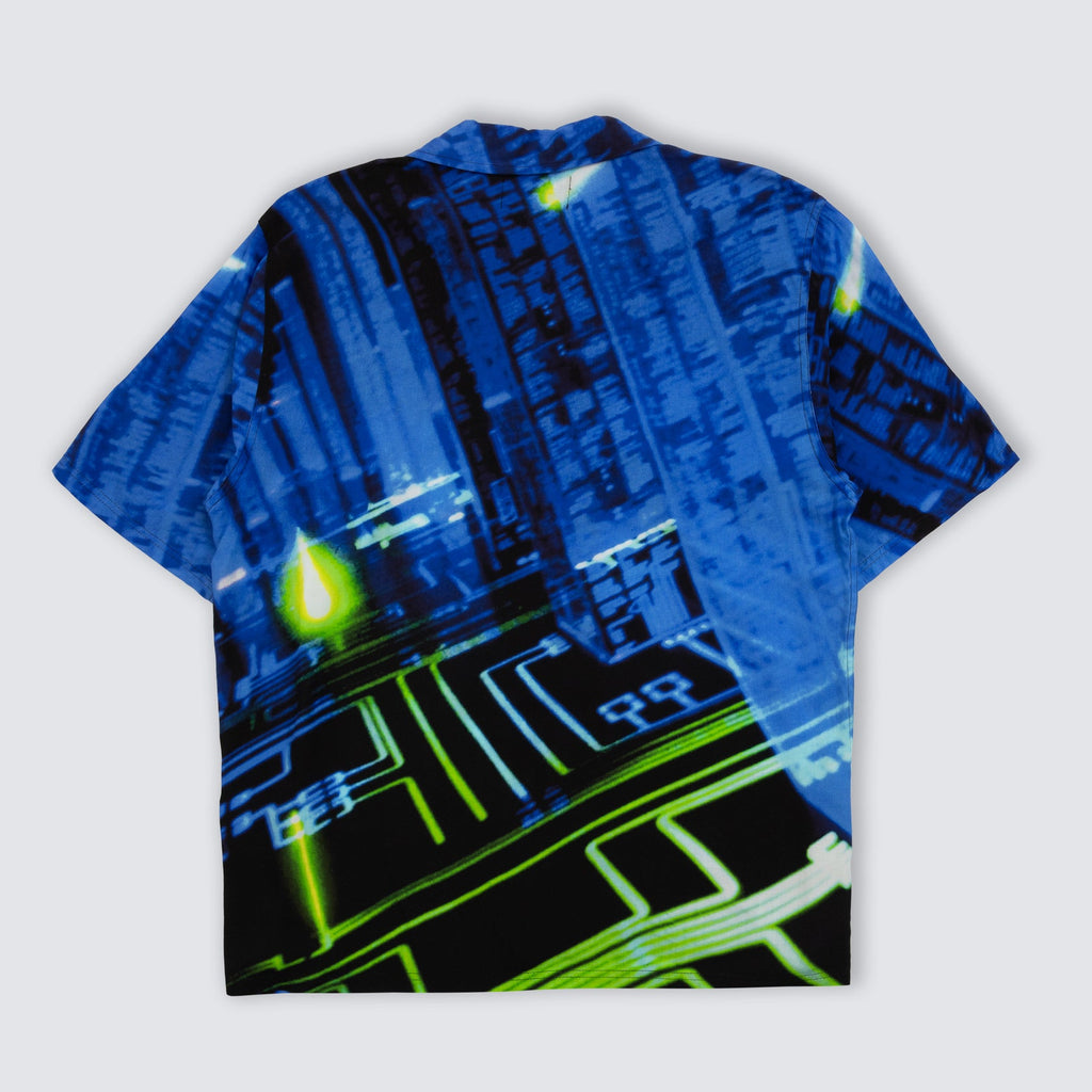 Pleasures - Virus rayon button down - blue