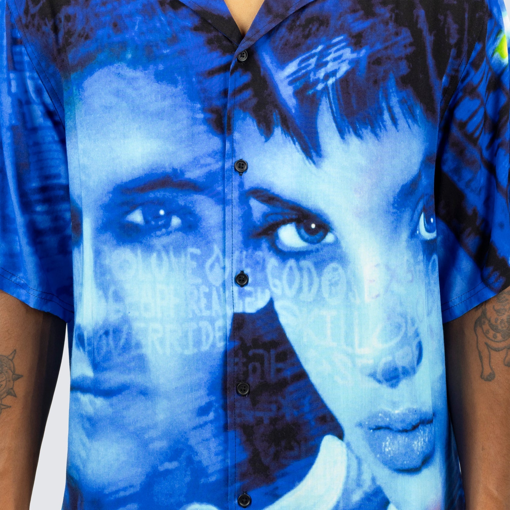 Pleasures - Virus rayon button down - blue