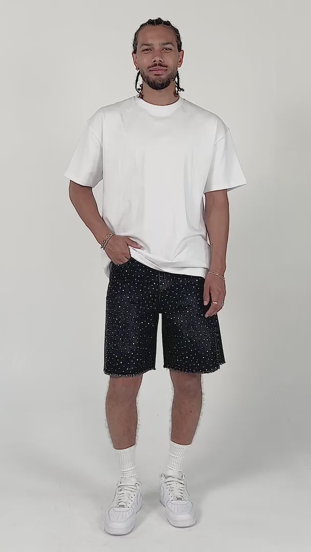 Eptm - Crystal denim shorts black