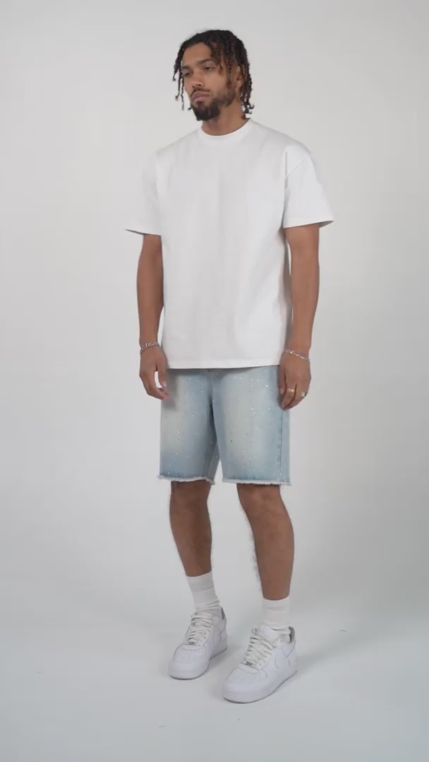 Eptm - Crystal denim shorts light blue