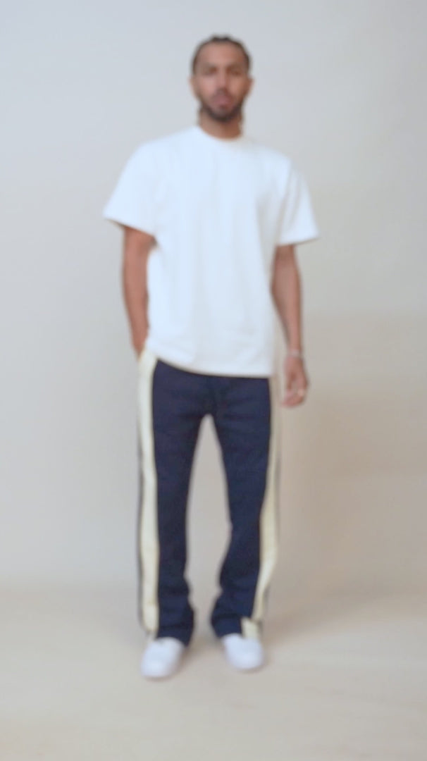 Eptm - Barry flare pants navy cream piping