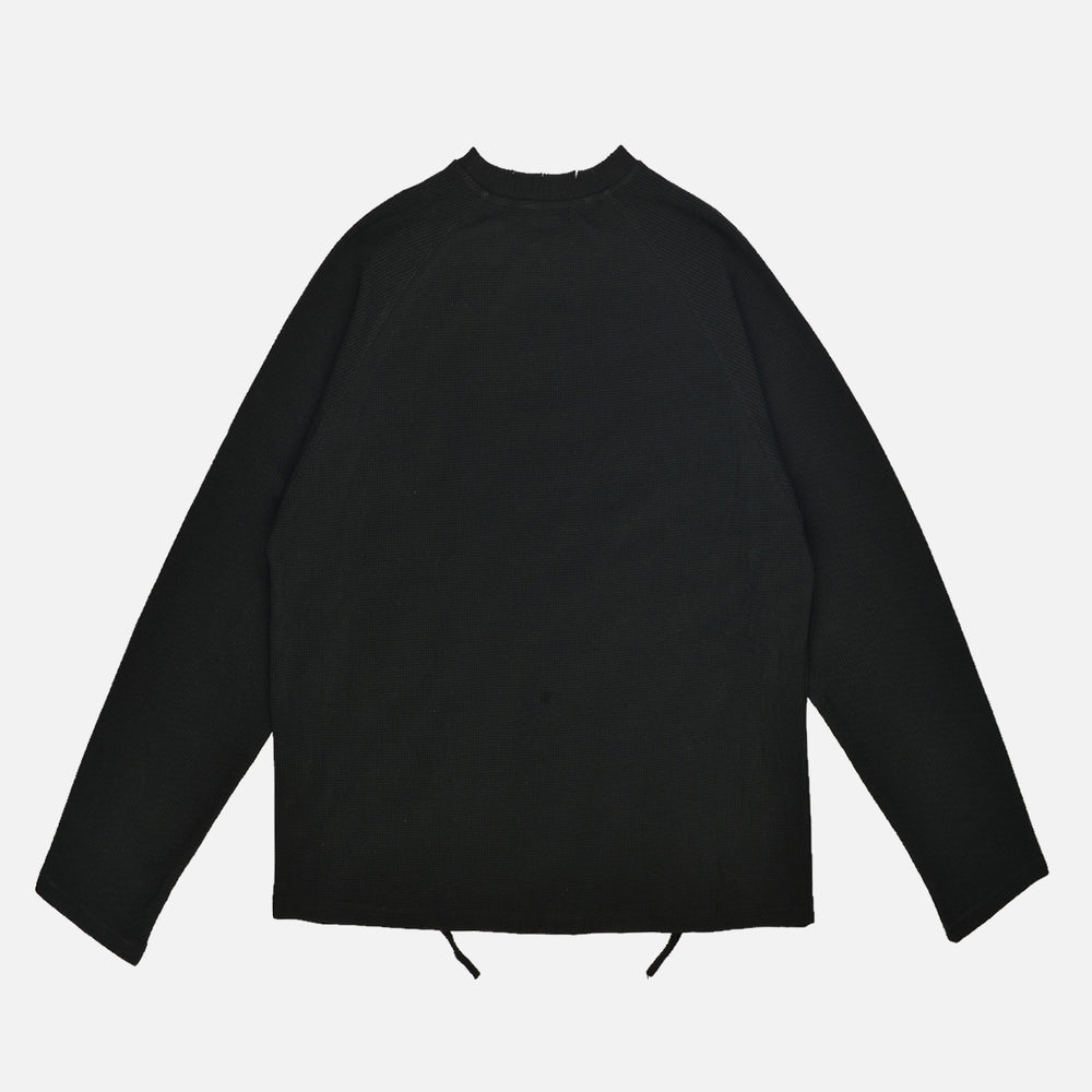 Glim - Star Child long sleeve Waffle Knit thermal ,  Black
