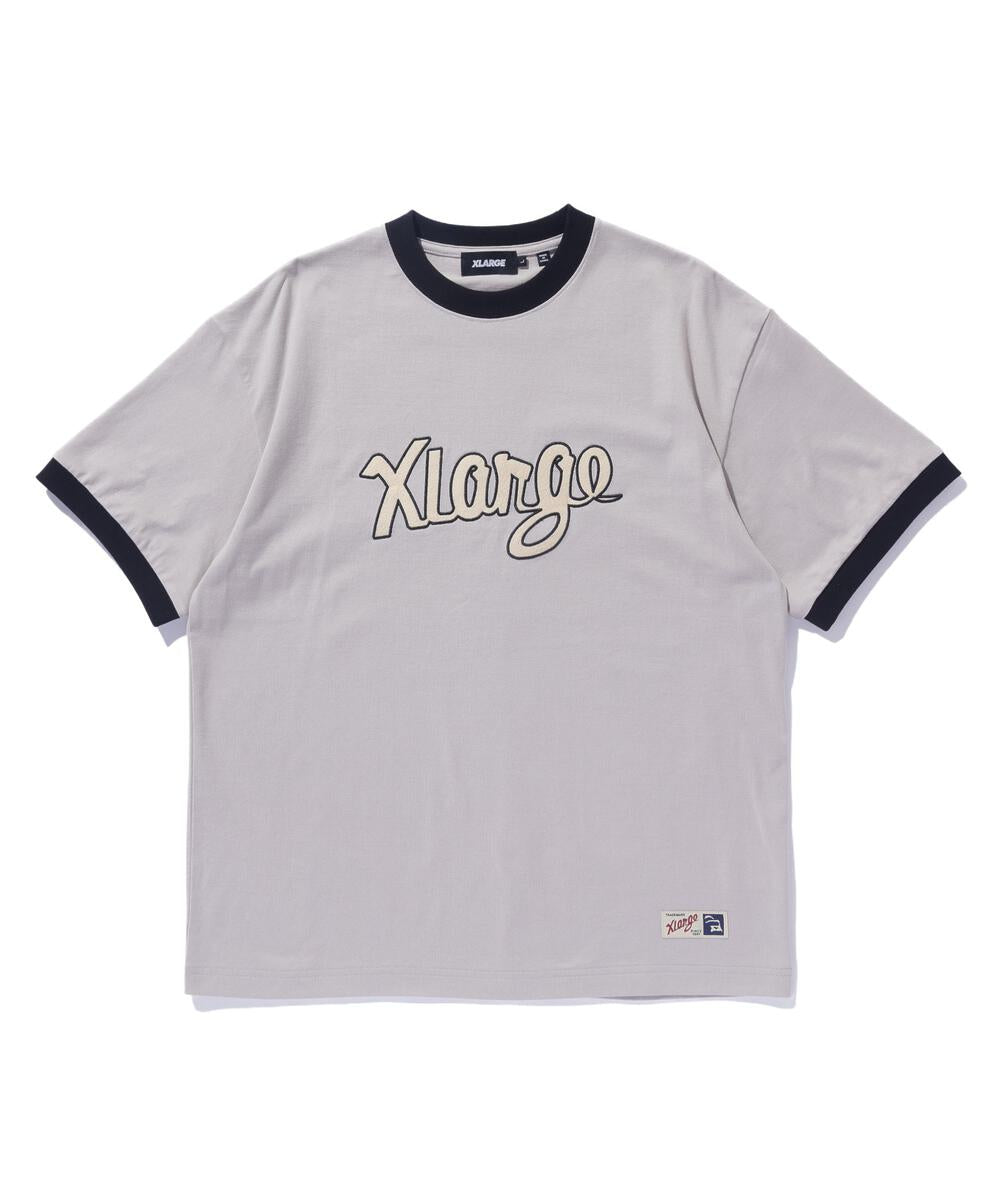 XLARGE ; Retro Script Logo Ringer s/s tee - Beige