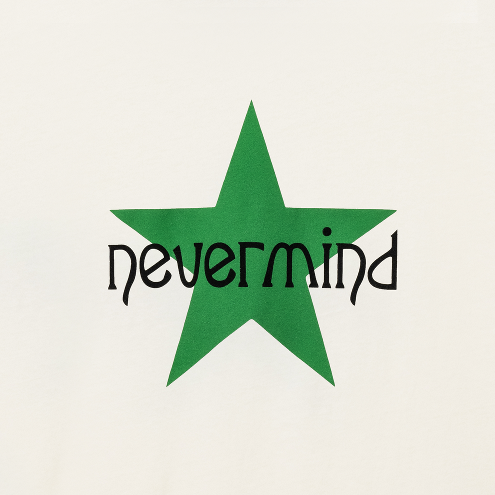 Nevermind Earth - Star Ringer tshirt , off white