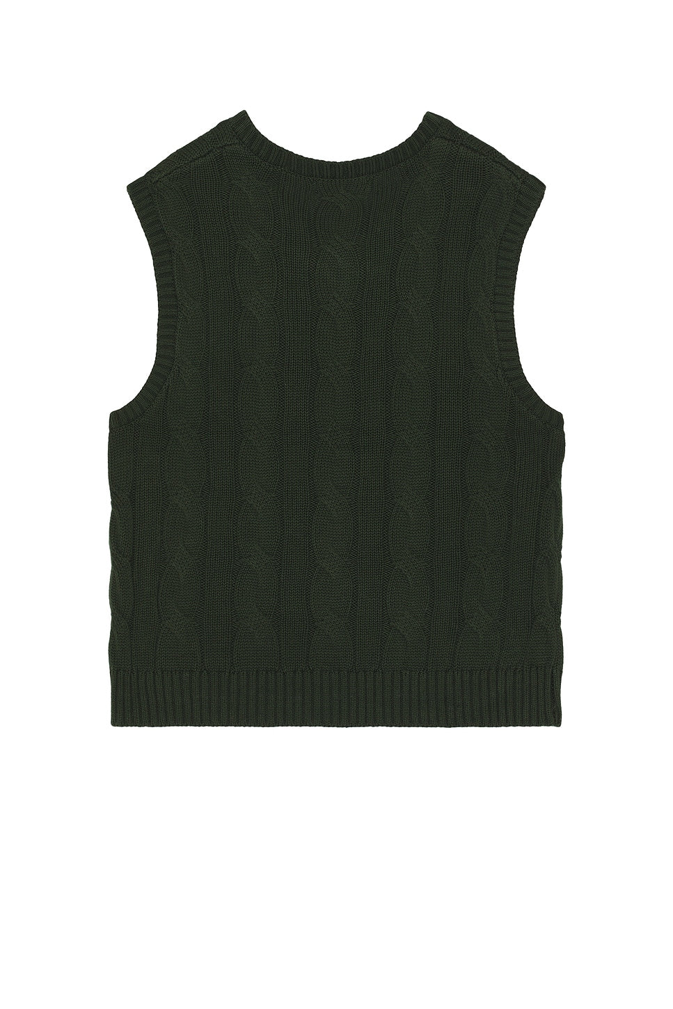 XLARGE ; Cable knit vest forest green