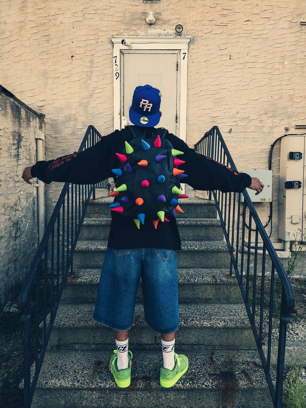 Mad Pax - Abracadabra multi color black spiked backpack