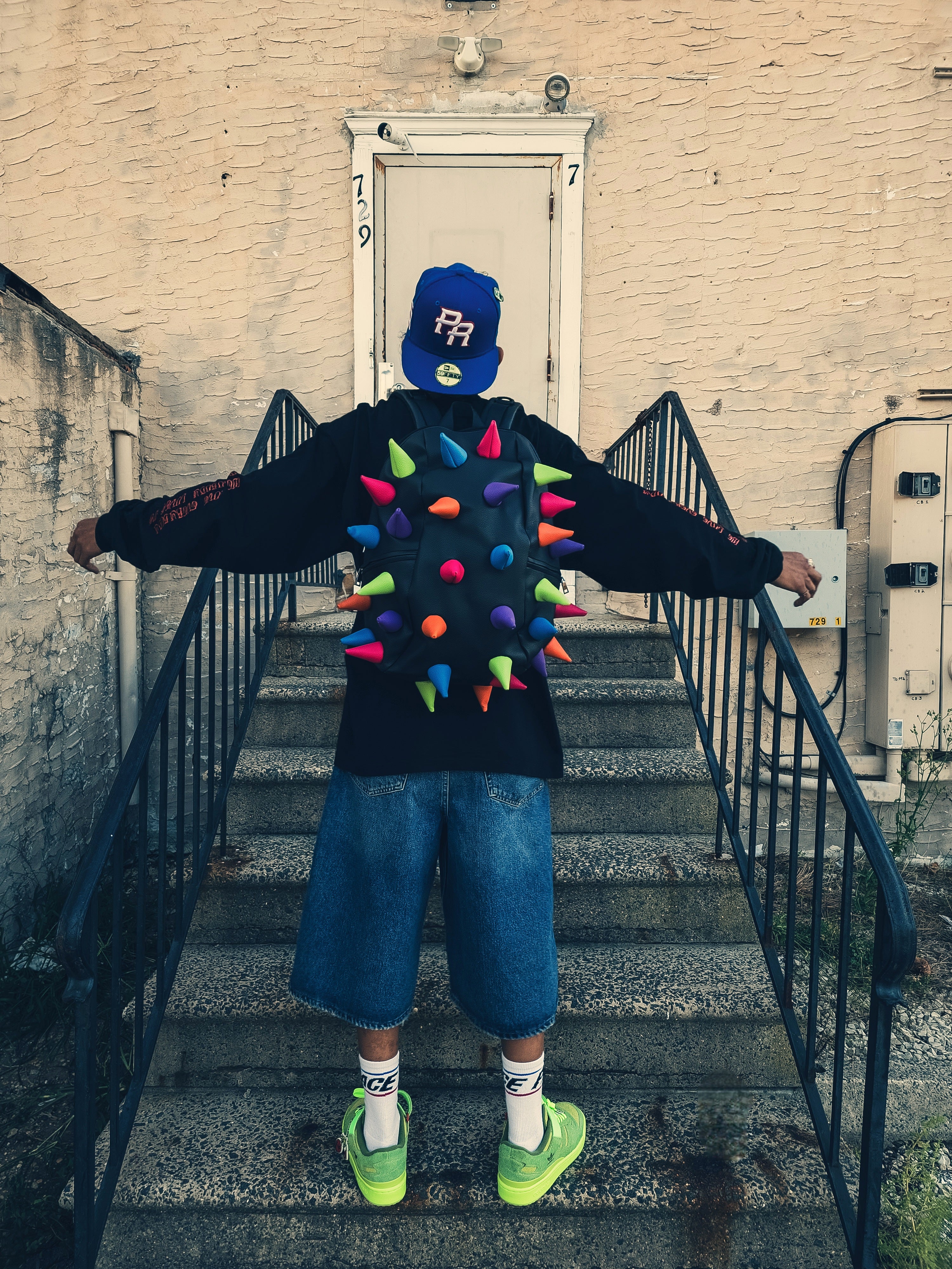 Mad Pax - Abracadabra multi color black spiked backpack
