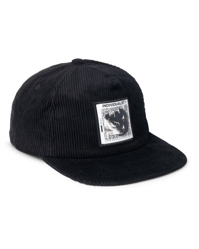 Individualist - Picasso 4 panel whale corduroy hat blk