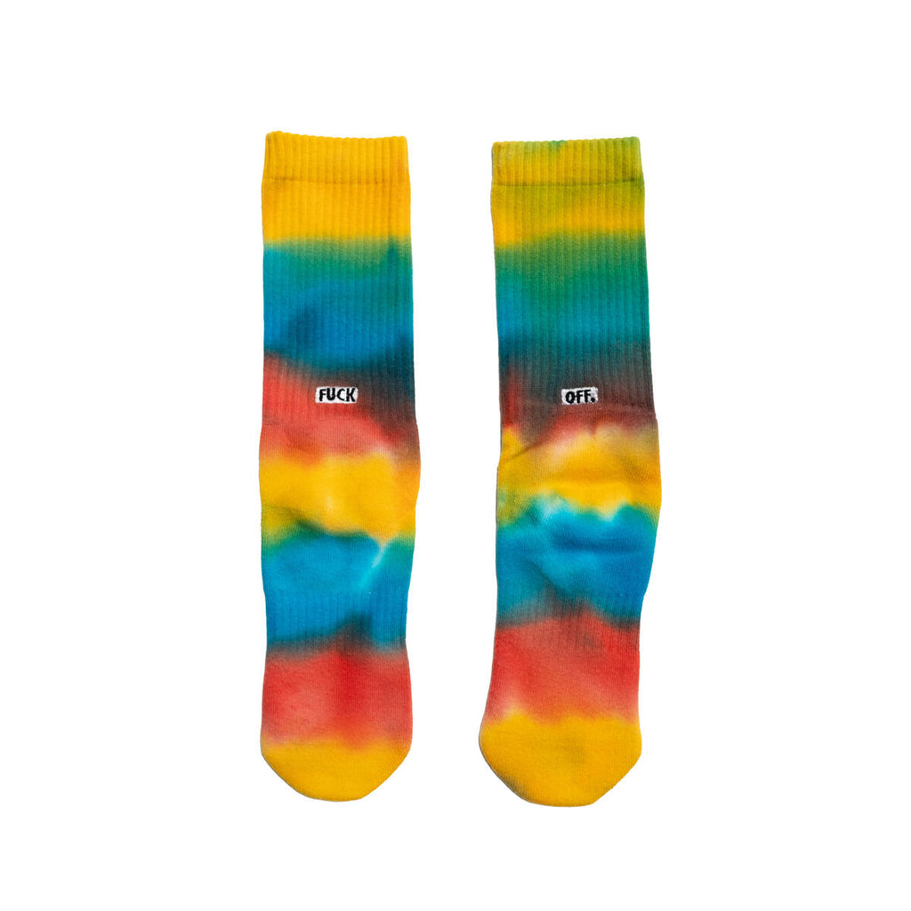 RBW - Fuck Off Crew Socks - tye dyed multi color