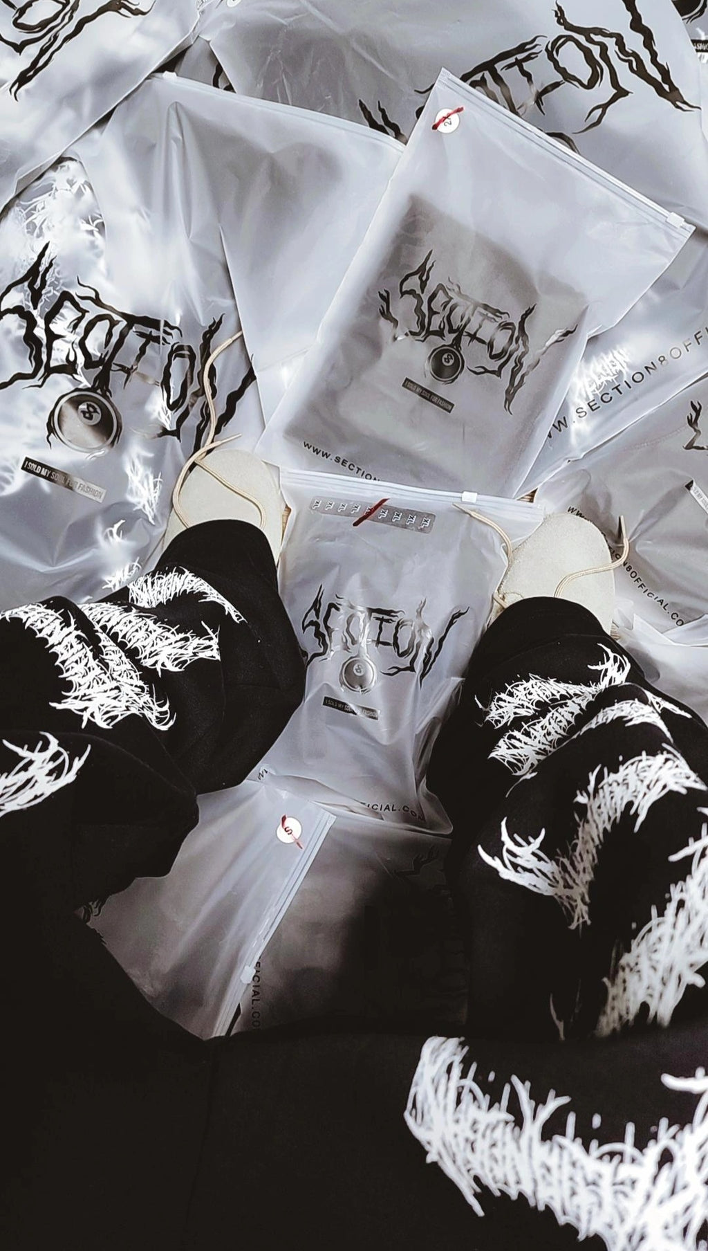 Section 8 - Black Stacked sweat