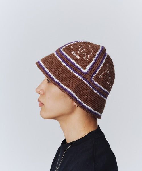 Xlarge - Crochet bell hat brown