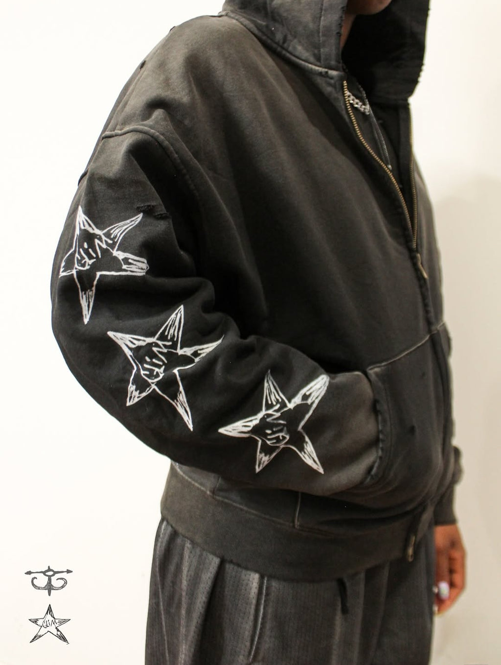 Glim - Dark Mage Hoodie - Trashed Black