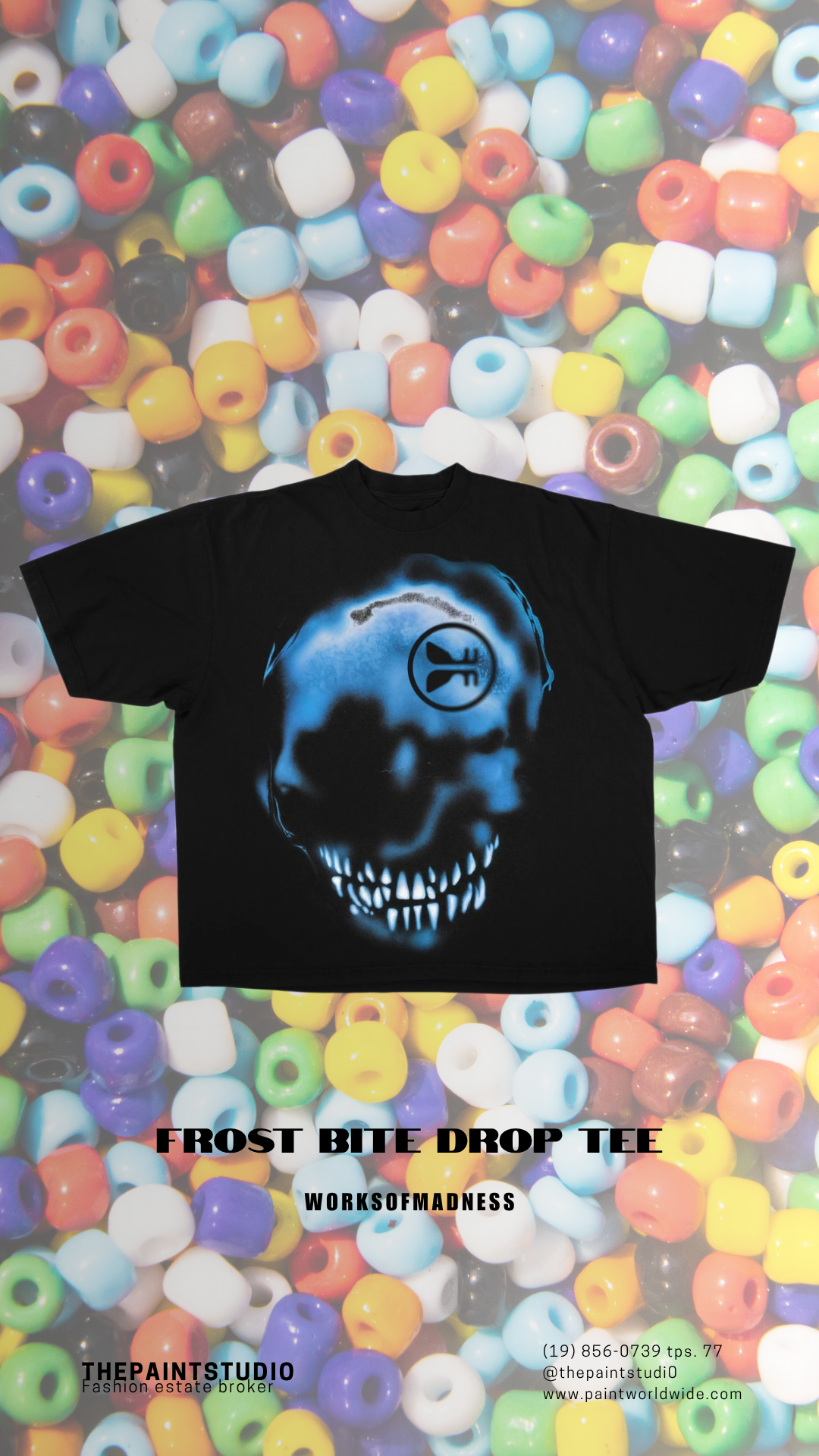 Works of Madness - Frostbite Drop Tee , blk