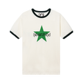 Nevermind Earth - Star Ringer tshirt , off white