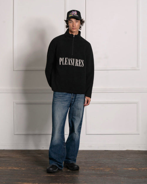 Pleasures - Onxy Half zip polar fleece,  black