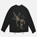 Glim - Star Child long sleeve Waffle Knit thermal ,  Black