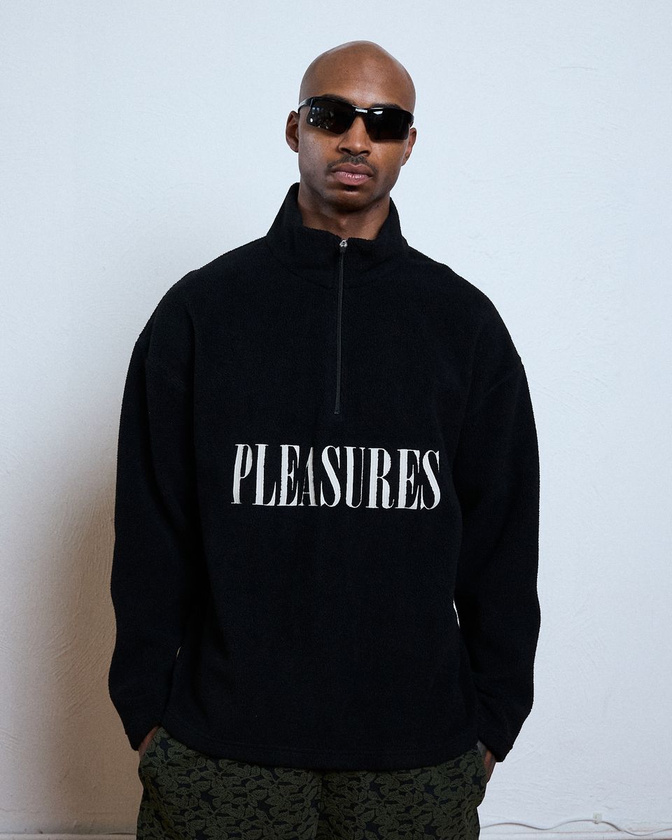 Pleasures - Onxy Half zip polar fleece,  black