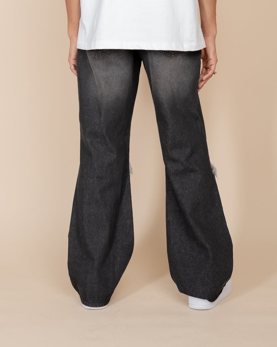 Eptm - Baggy distressed black denim