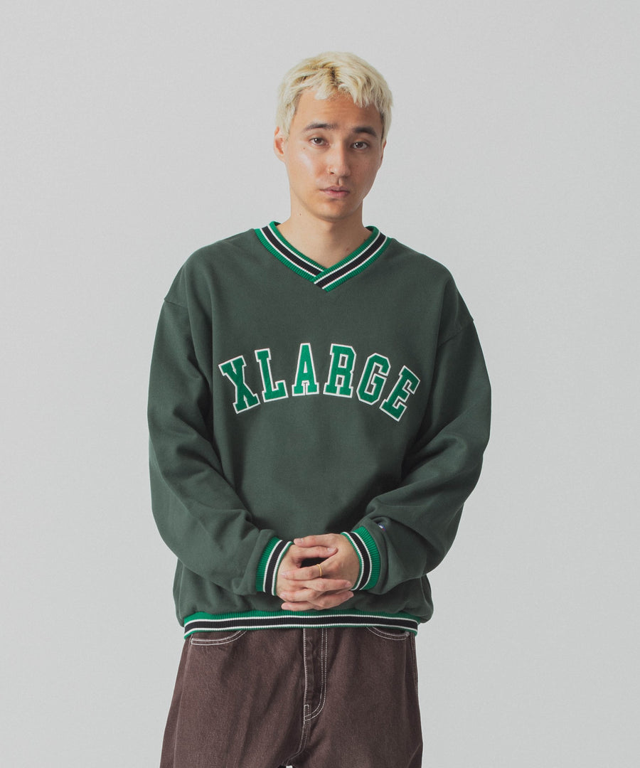 Xlarge - Rib line v neck sweater