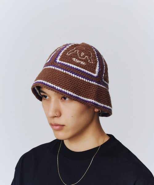 Xlarge - Crochet bell hat brown