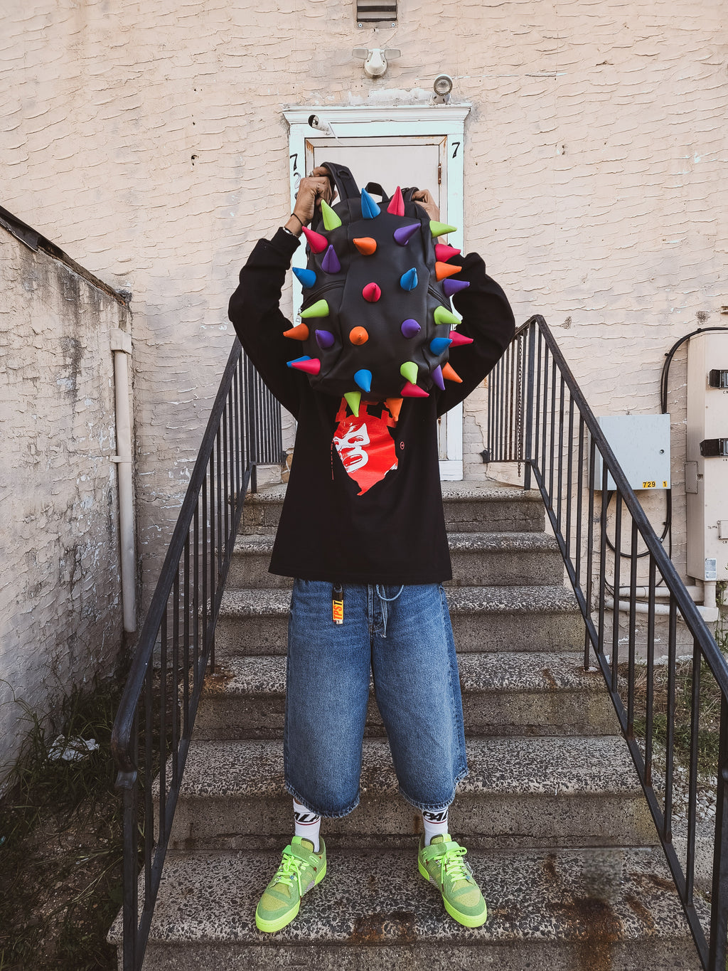 Mad Pax - Abracadabra multi color black spiked backpack
