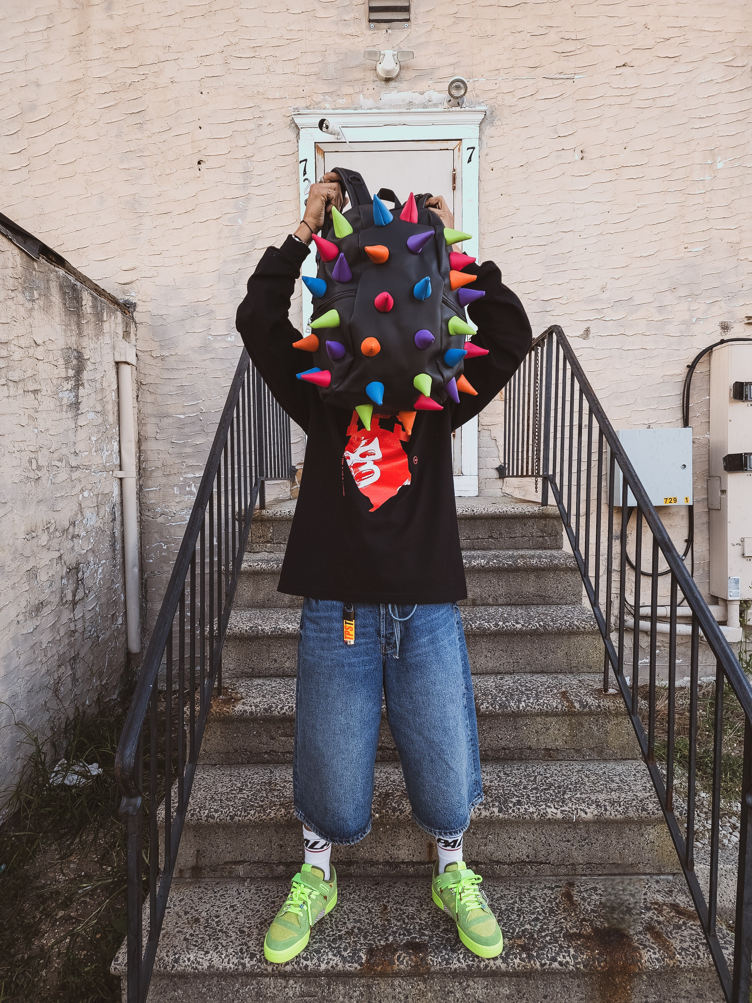 Mad Pax - Abracadabra multi color black spiked backpack