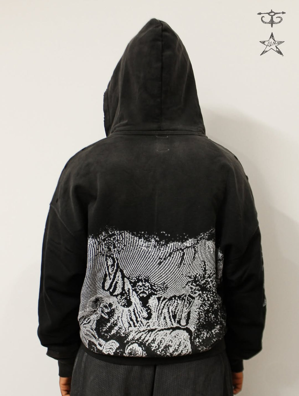 Glim - Dark Mage Hoodie - Trashed Black