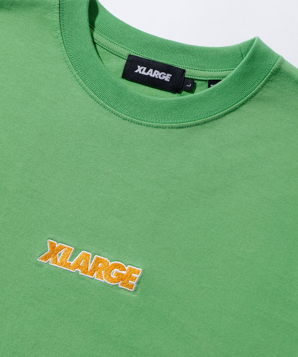 Xlarge - Embroidered standard logo ss tee lime green