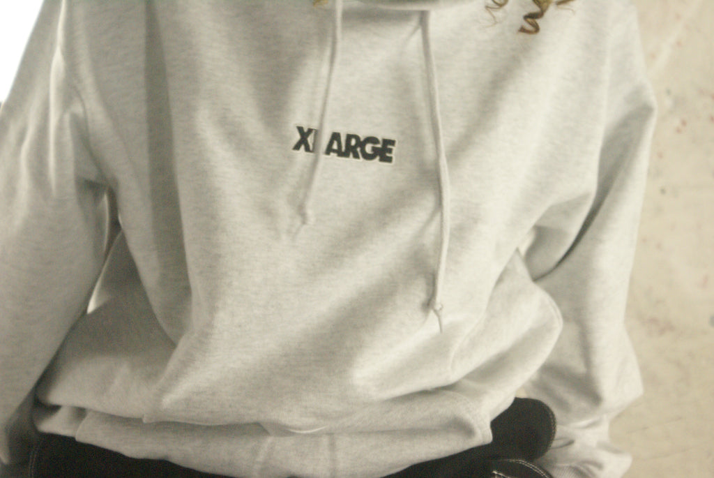 XLARGE ; Standard logo hooded sweatshirt- ash grey