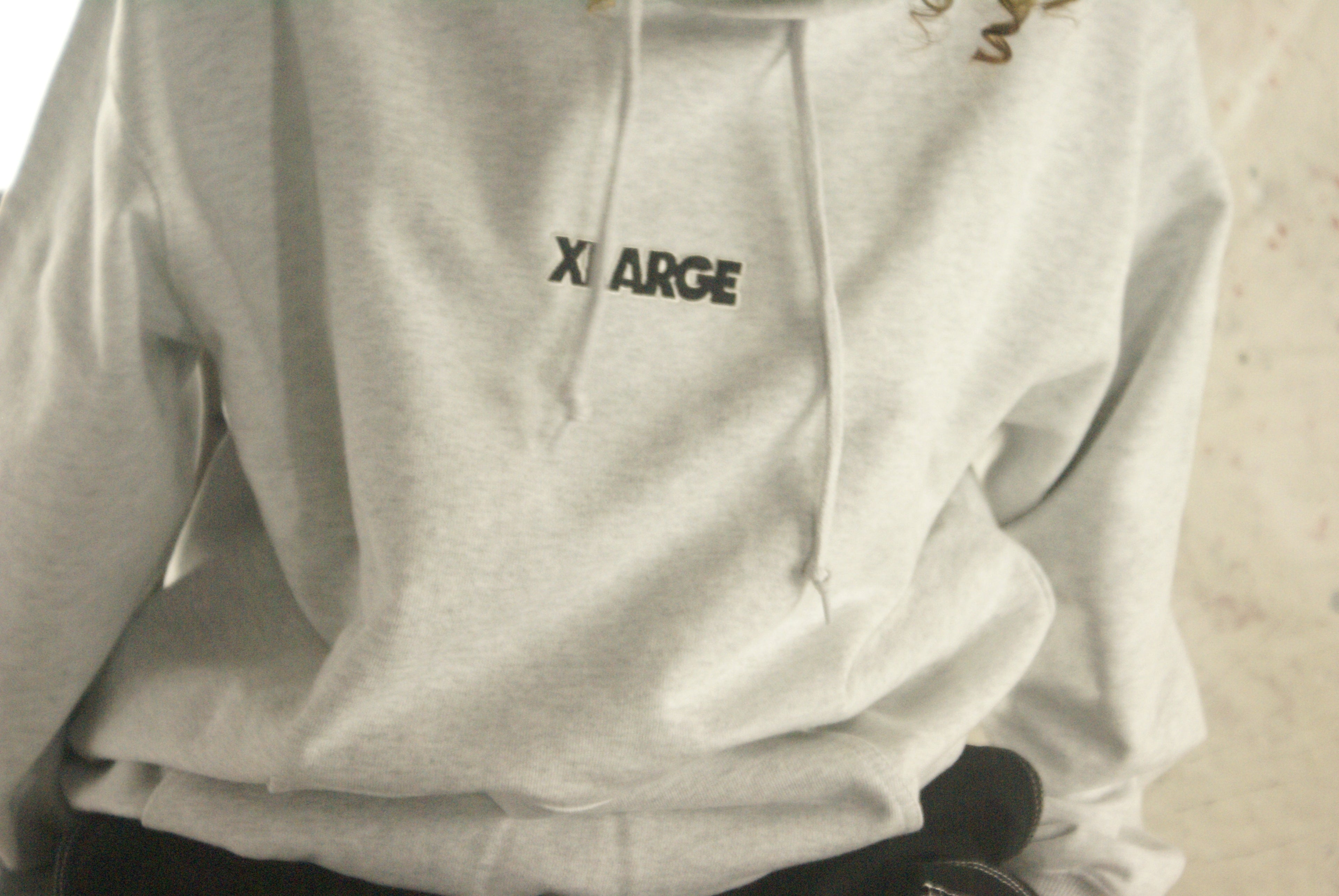 XLARGE ; Standard logo hooded sweatshirt- ash grey