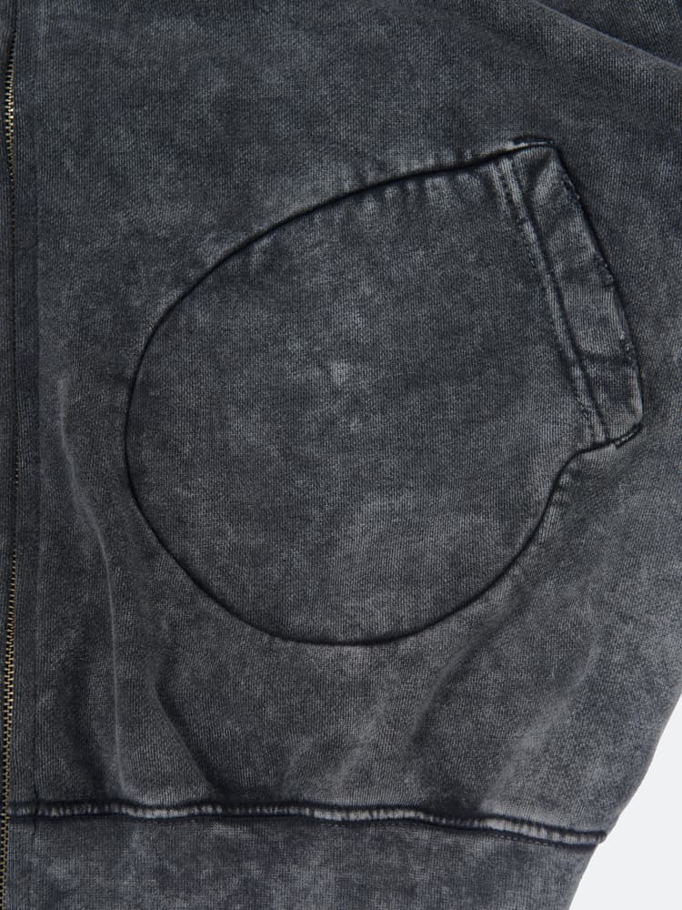 Fragile - Vintage Black Boxing Pocket Zip-up hoodie