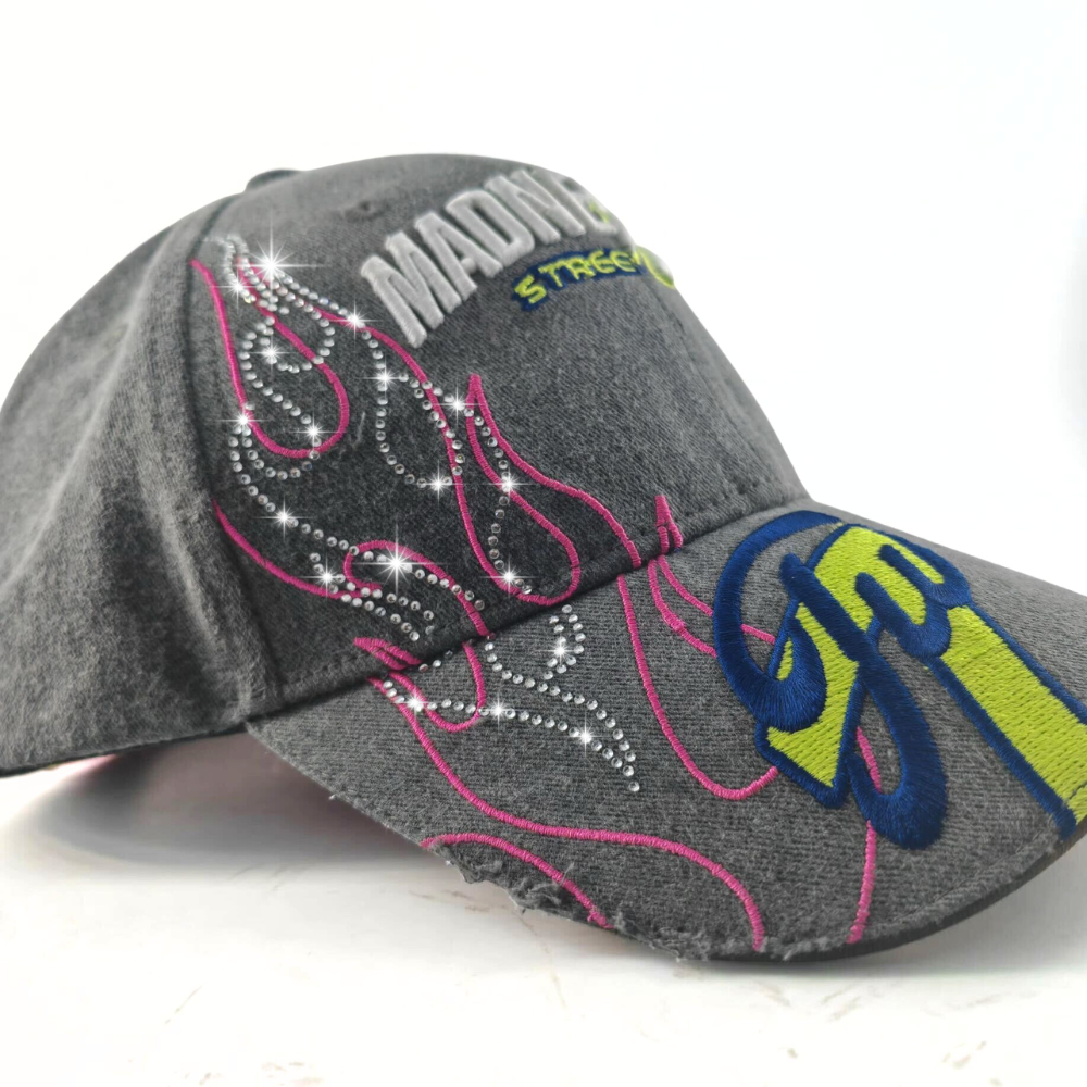 Works of Madness - Street Turbo Rhinestone Hat , pink/grey