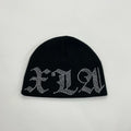 Xlarge - Rhinestone logo knit hat black