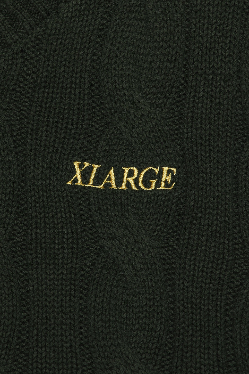 XLARGE ; Cable knit vest forest green