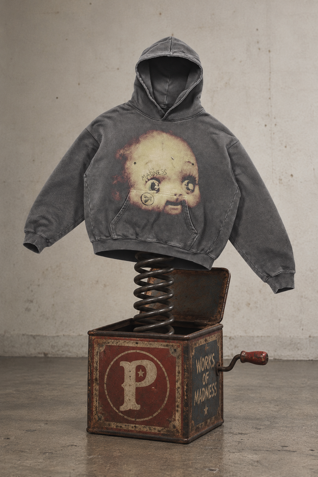 Works of Madness - Creative Division hoodie charcoal grey