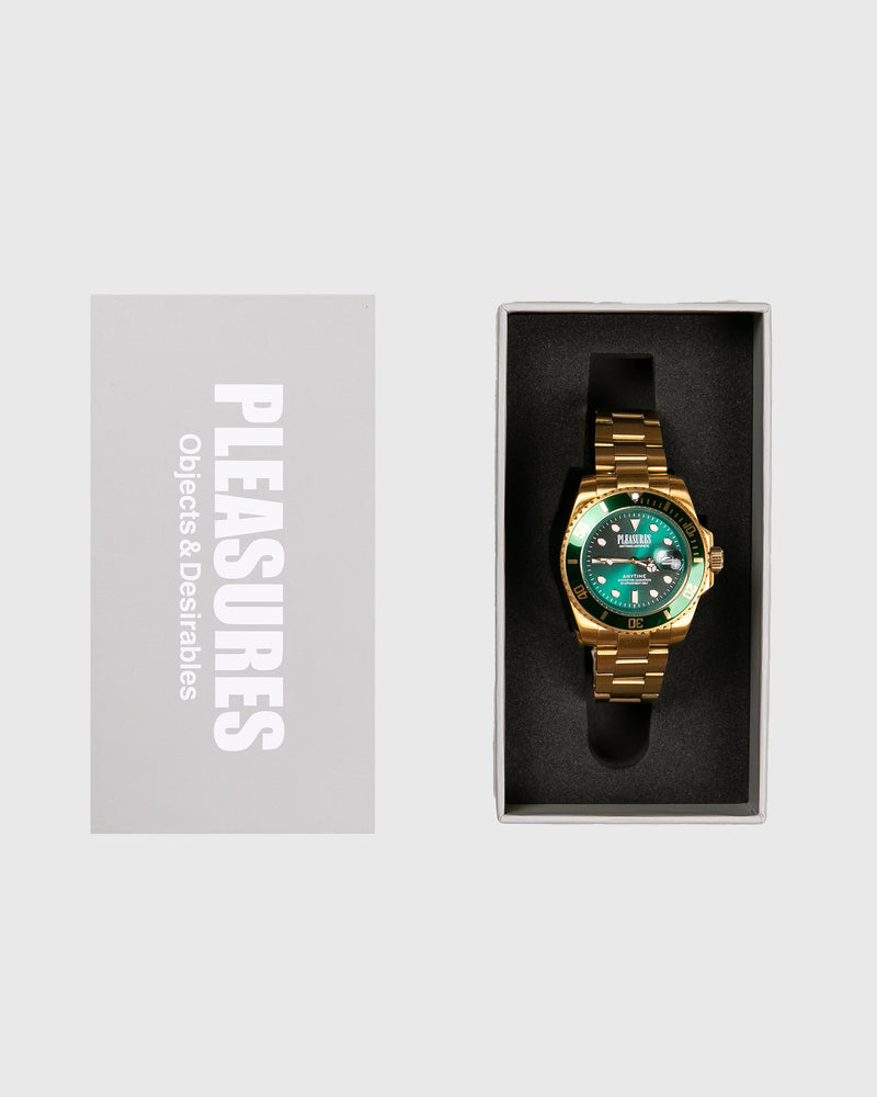 Pleasures - Anytime watch gold hulk green