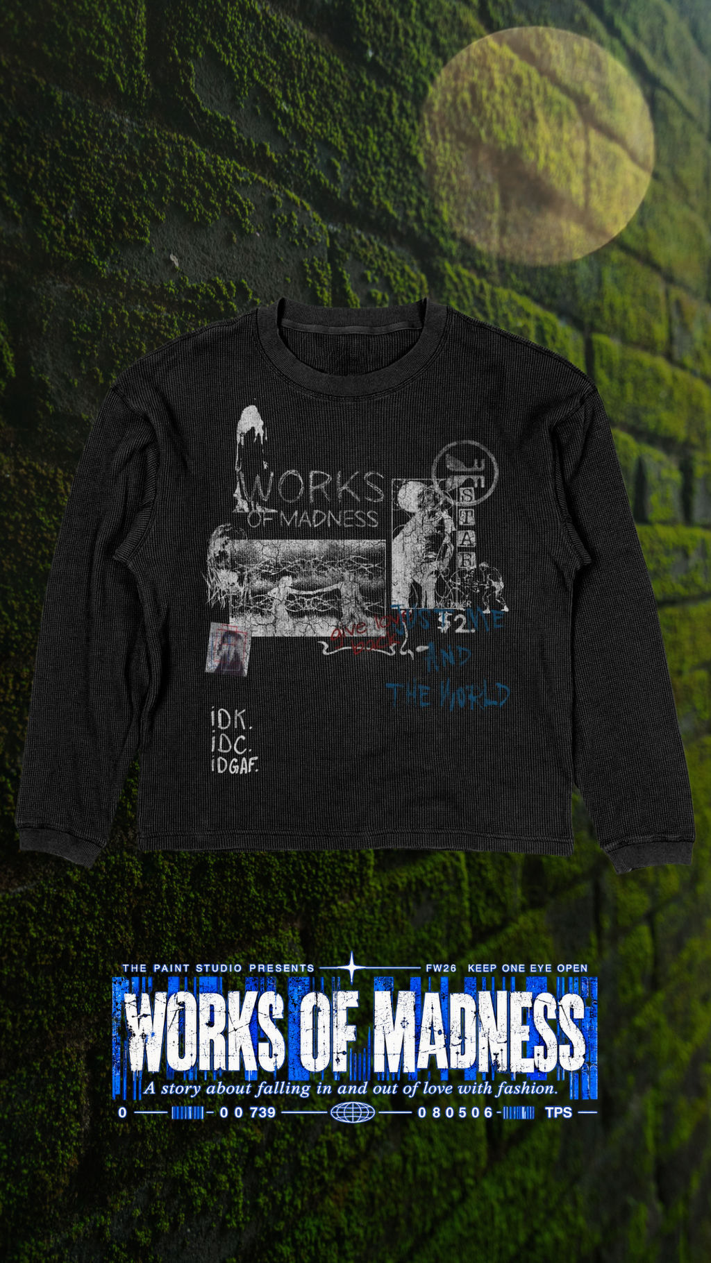 Works of Madness - Saint & Sinners baggy Ls tee , blk