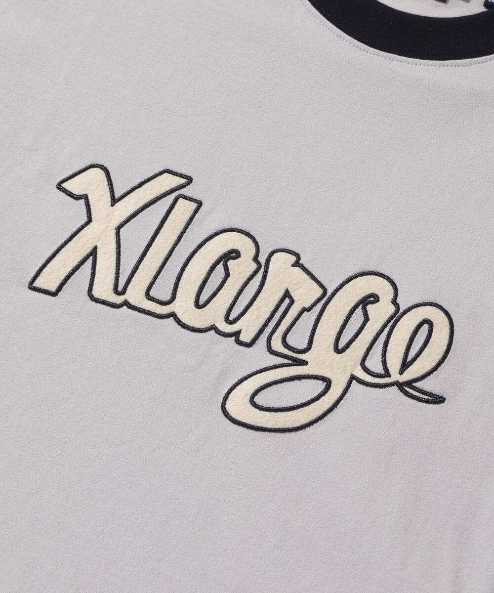 XLARGE ; Retro Script Logo Ringer s/s tee - Beige