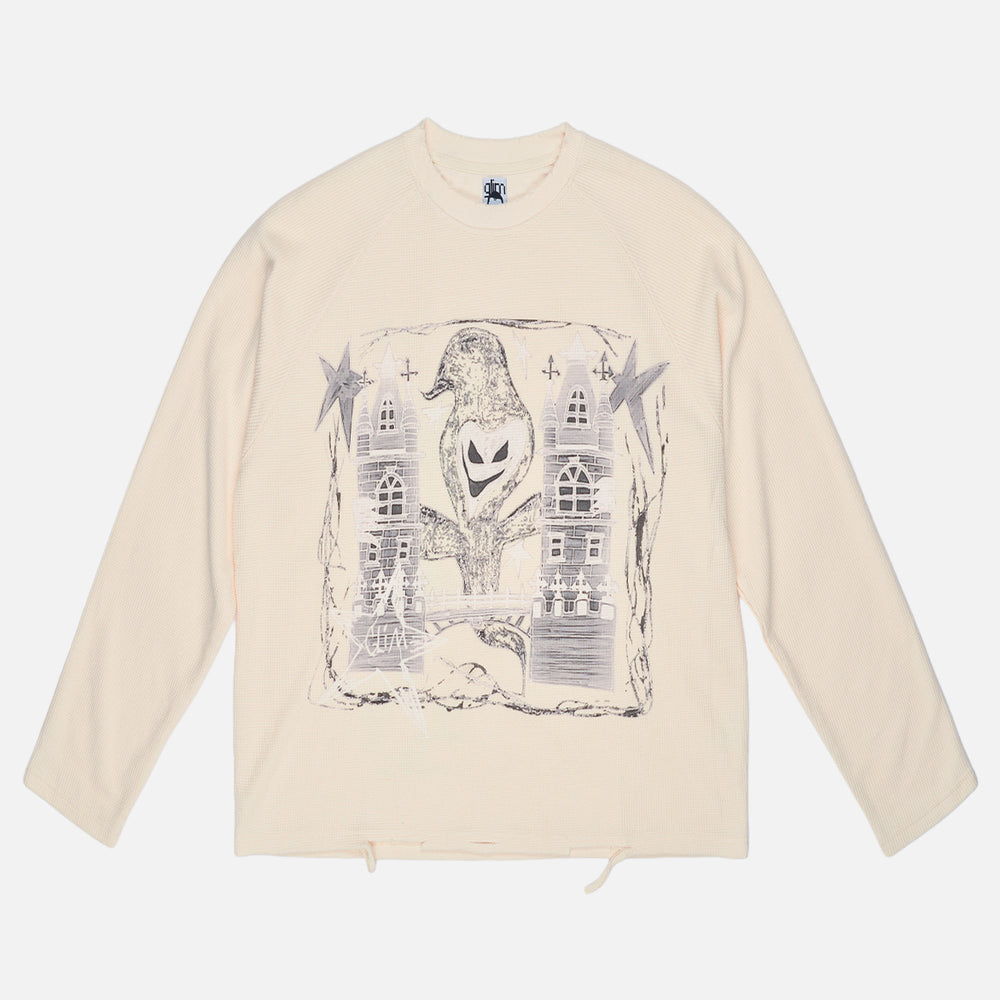 Glim - Crypt Castle Long sleeve Waffle Knit thermal - Dairy cream