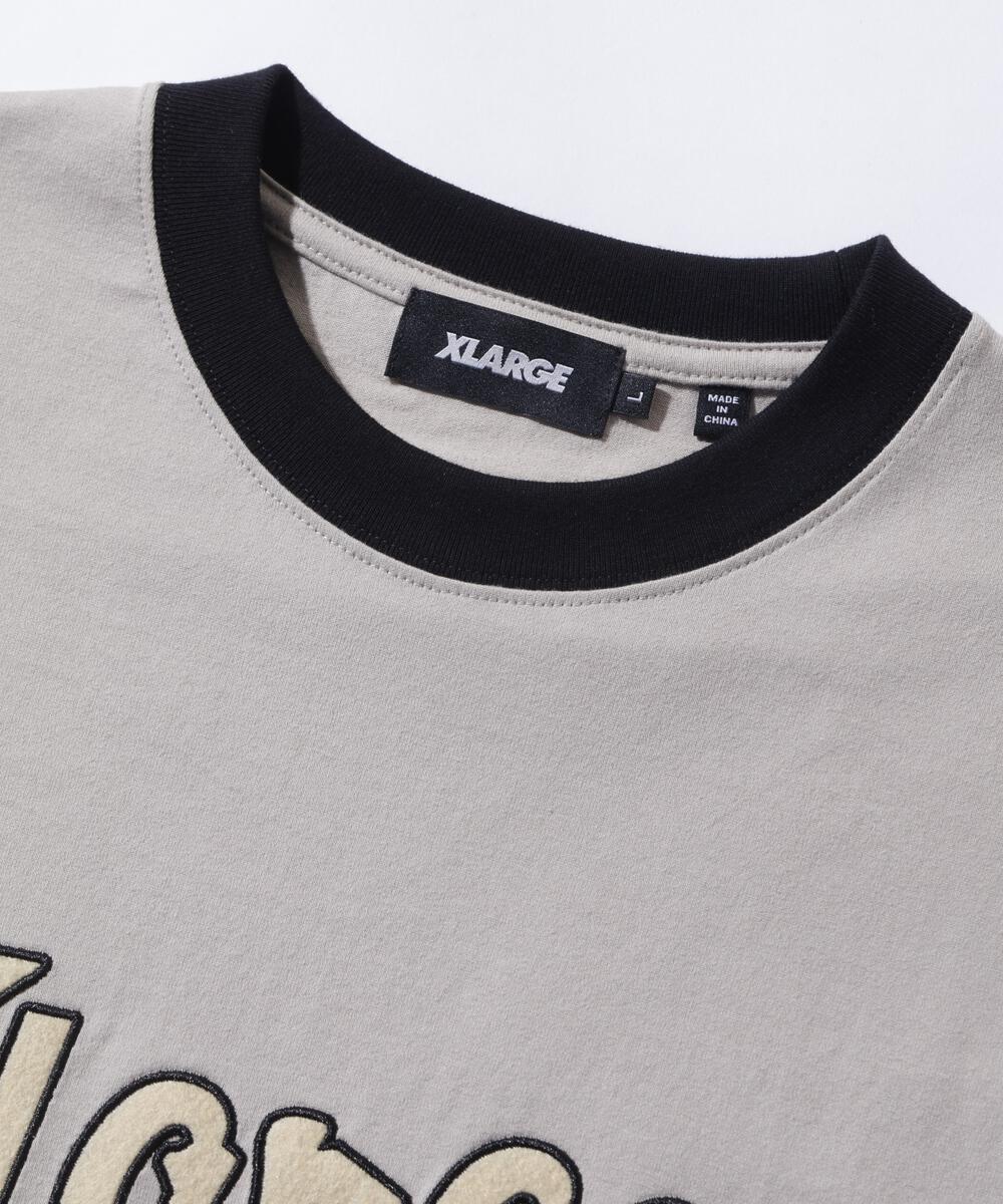 XLARGE ; Retro Script Logo Ringer s/s tee - Beige