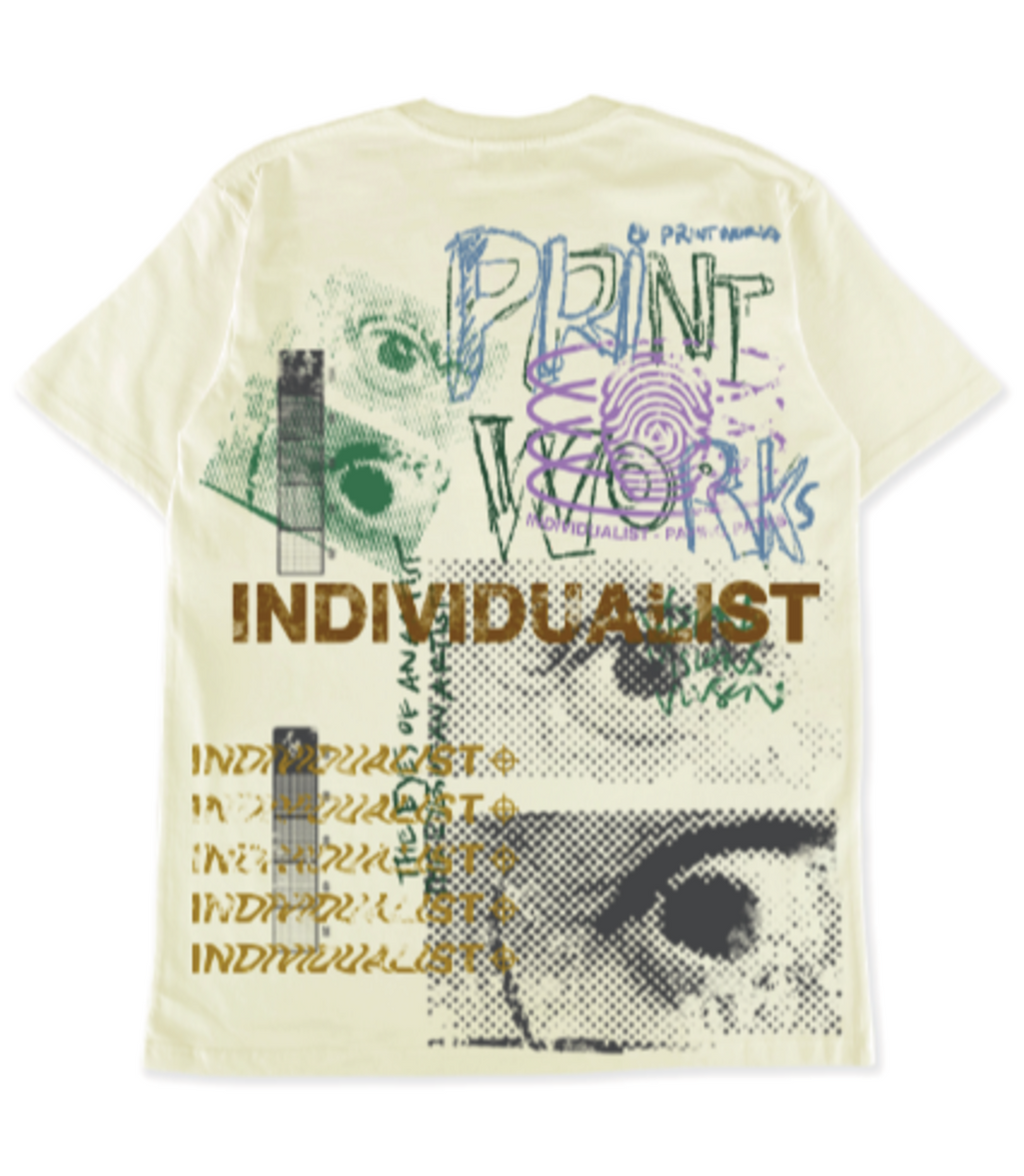 Individualist - Test Hand tee , cream