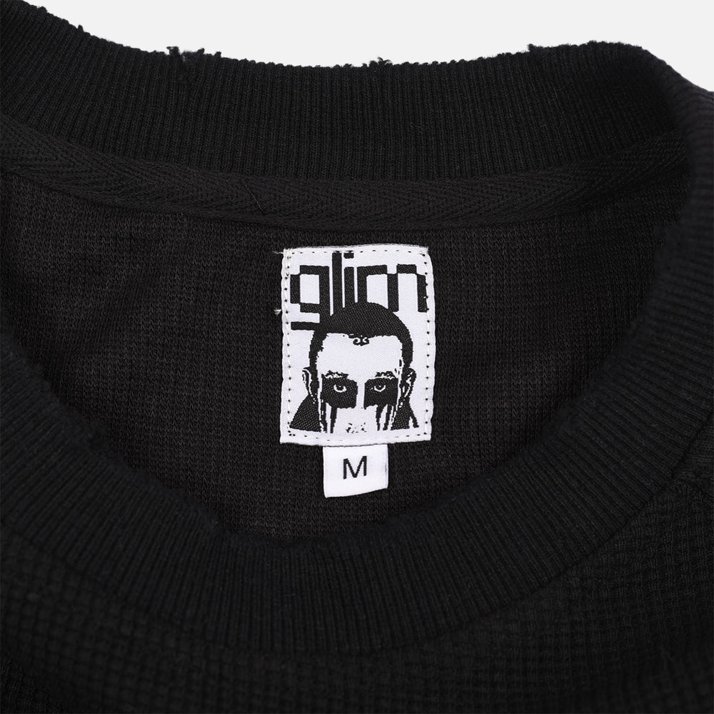 Glim - Star Child long sleeve Waffle Knit thermal ,  Black