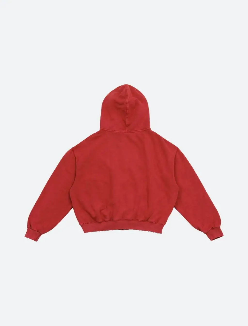 Fragile - Vintage red washed zip up hoodie red