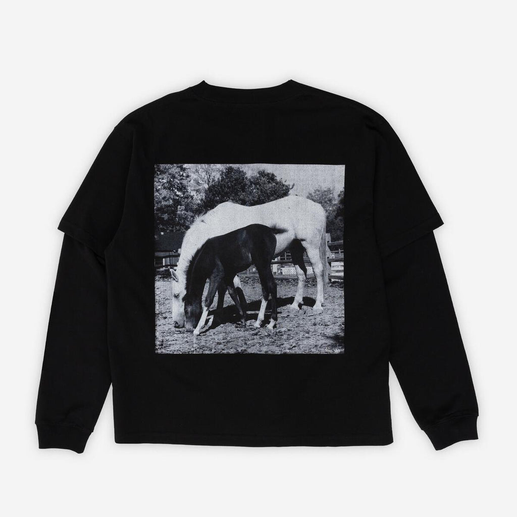Pleasures - Horses Layered long sleeve - black