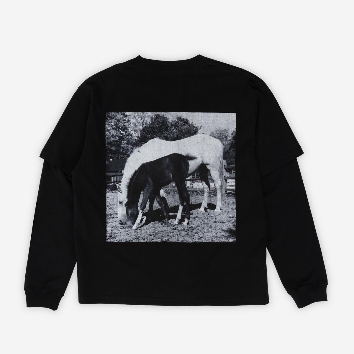 Pleasures - Horses Layered long sleeve - black