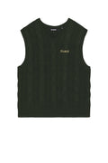 XLARGE ; Cable knit vest forest green