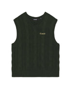 Load image into Gallery viewer, XLARGE ; Cable knit vest forest green
